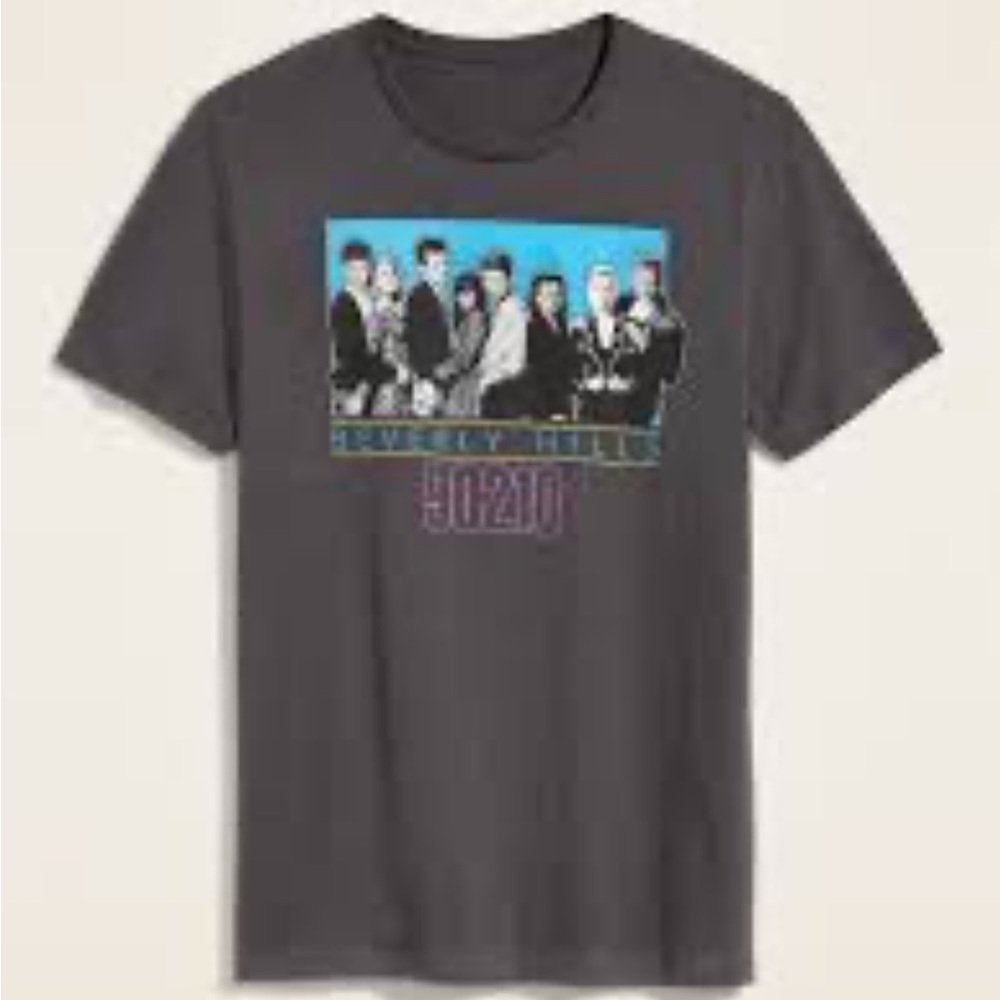 90210 Graphic Print Gray T-Shirt